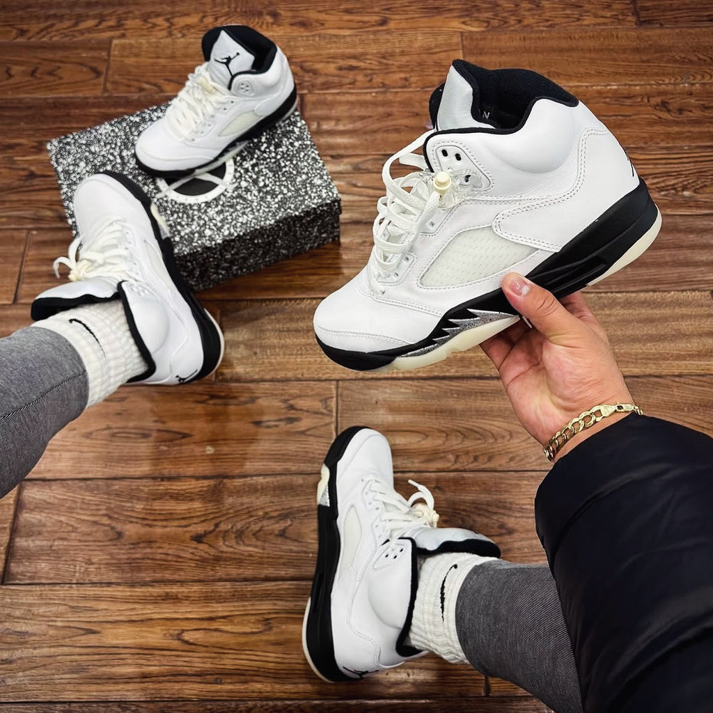AIR JORDAN 5 WHITE SILVER BLACK