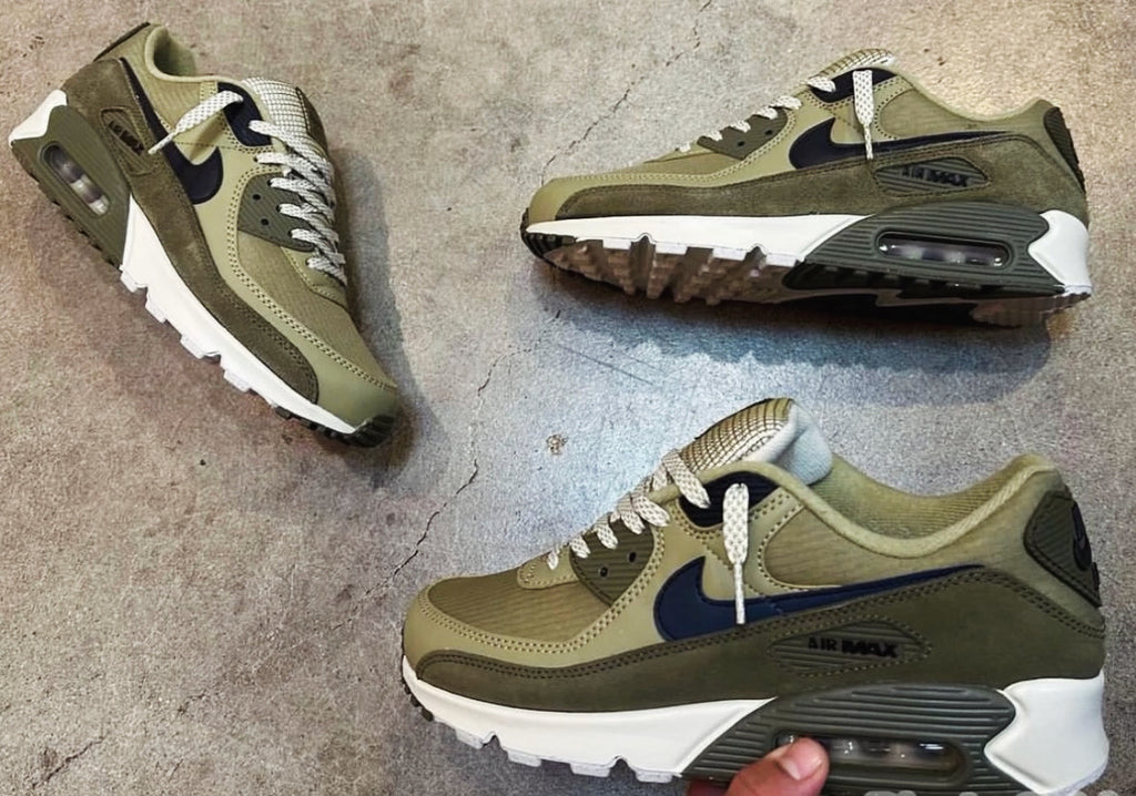 NIKE AIR MAX 90 OLIVE BLACK WHITE