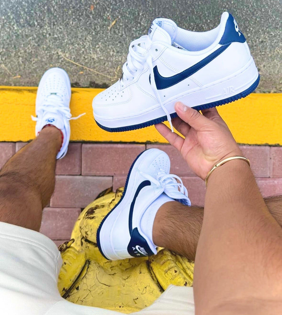 nike air force 1 white navy botT0m