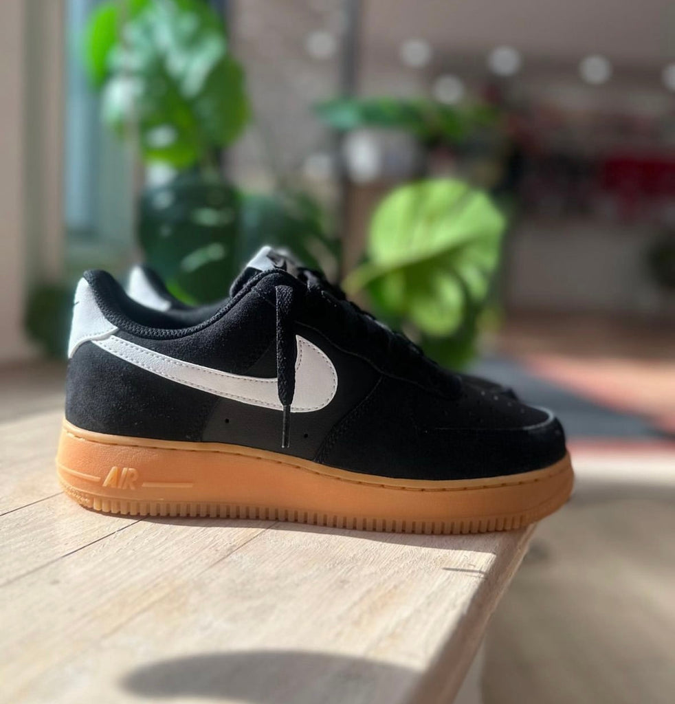 nike air force 1 black white gum botT0m