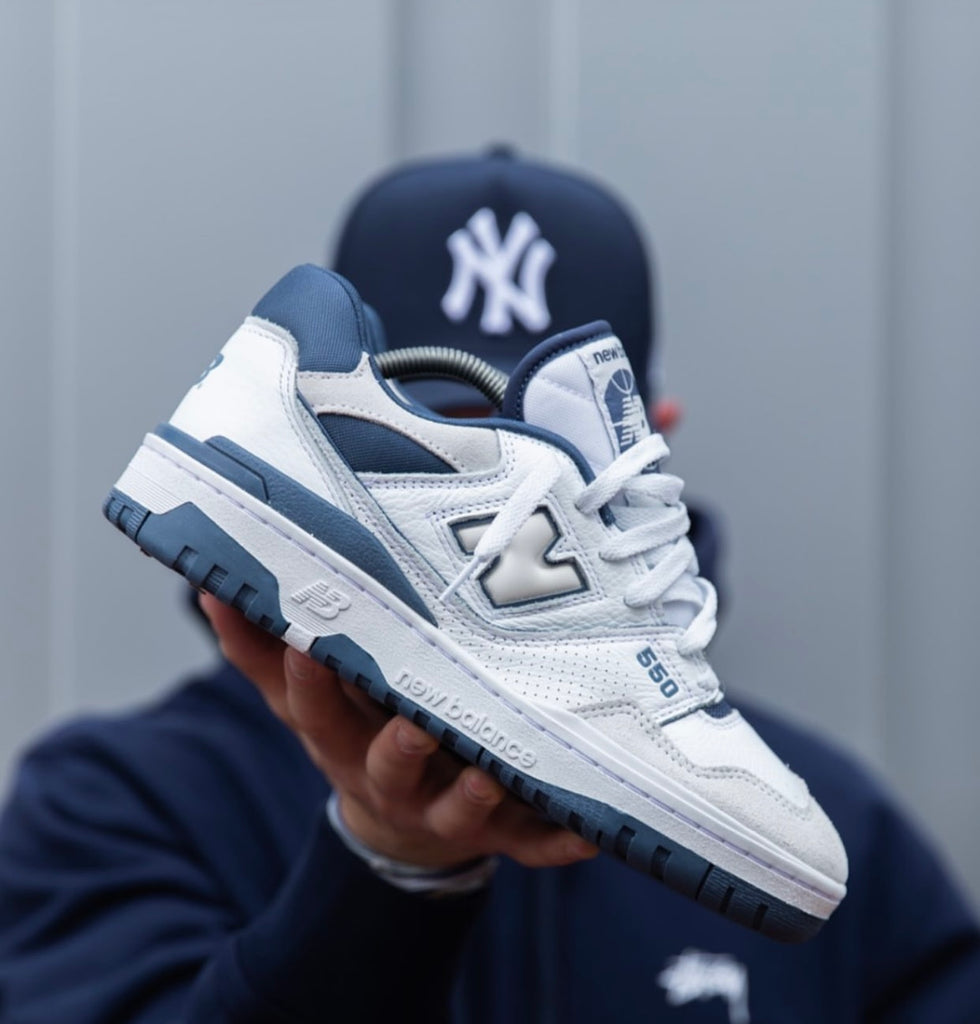 new Ba1an*e classic high white navy