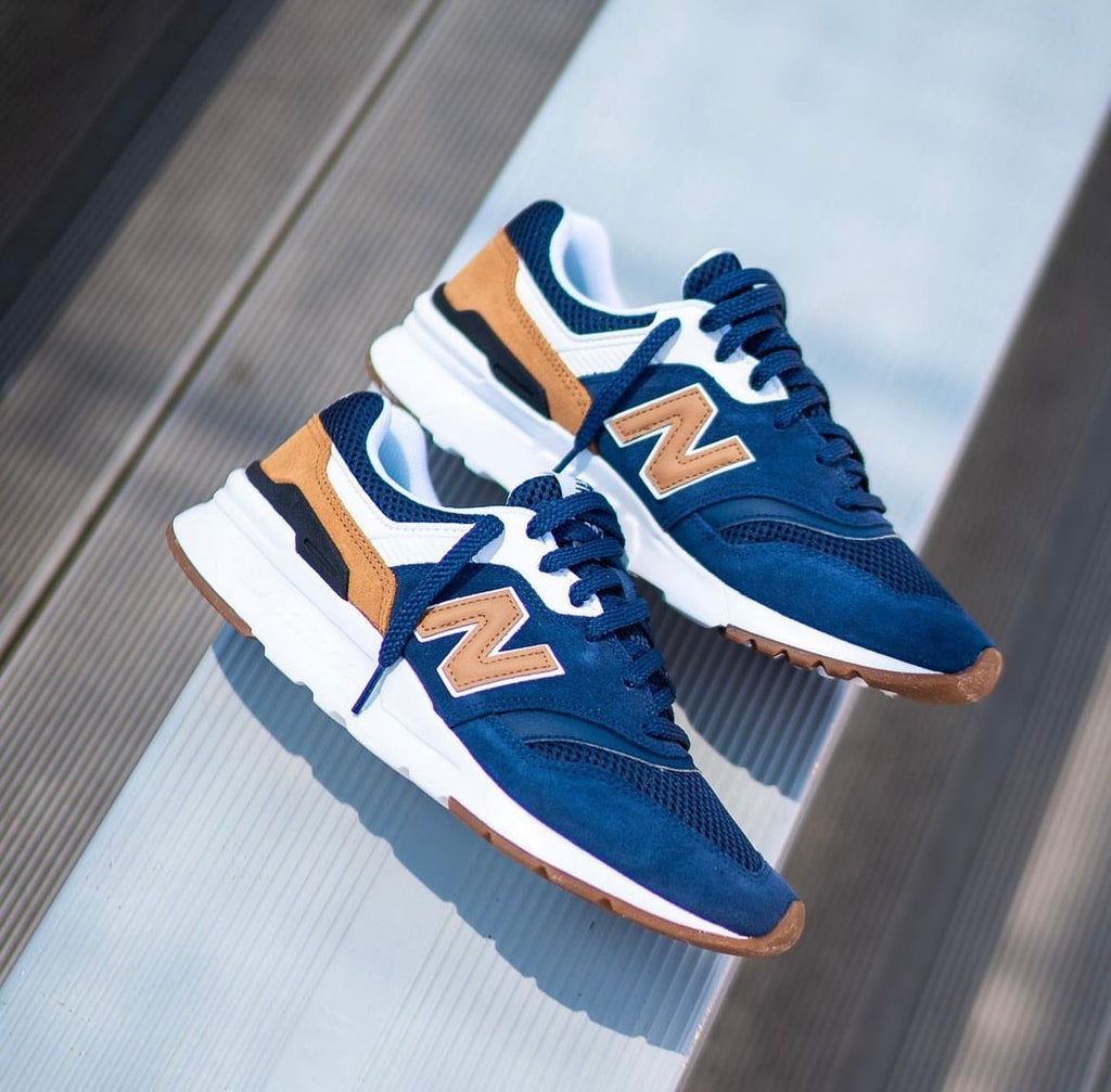 new Ba1an*e trainers navy wheat white