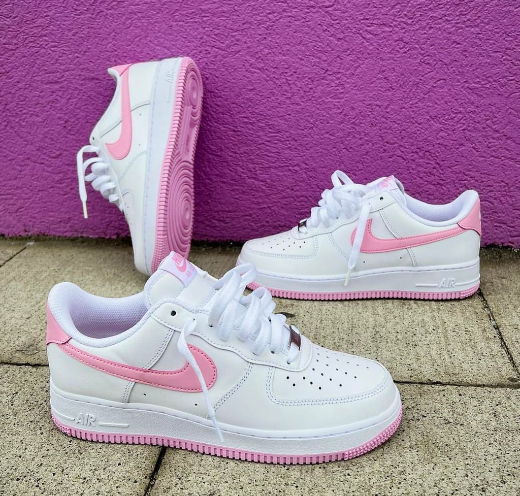 nike air force 1 white pink botT0m