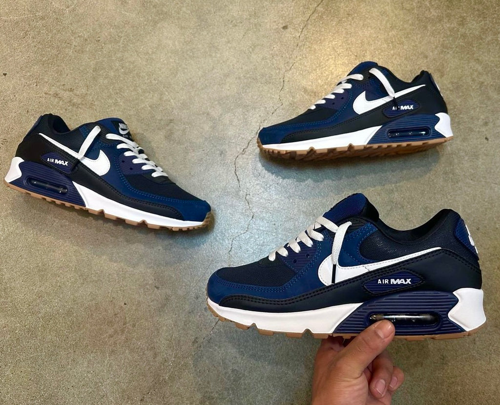 nike air max 90 navy white gum botT0m
