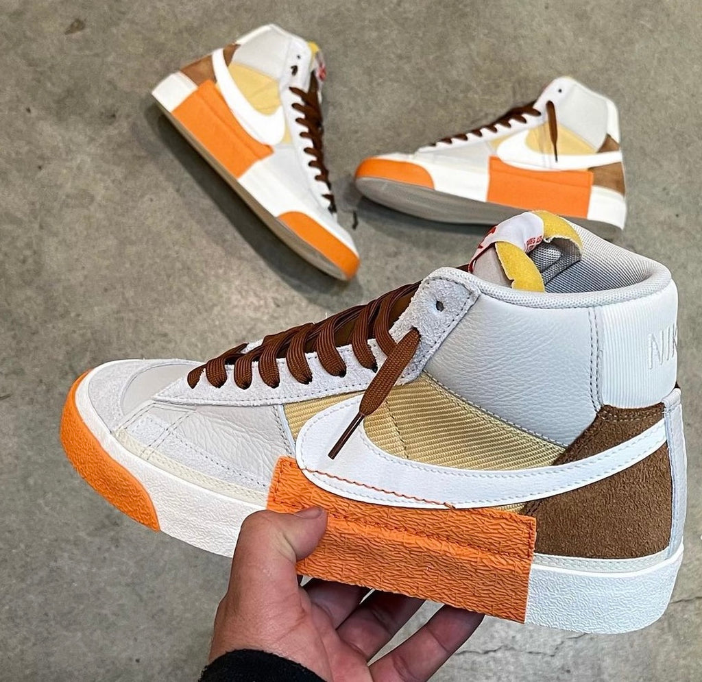 NIKE BLAZER GREY ORANGE BROWN