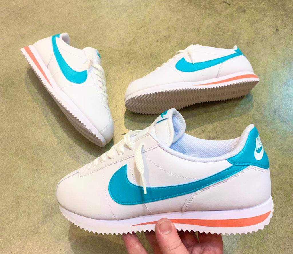 NIKE CORTEZ WHITE TEAL ORANGE