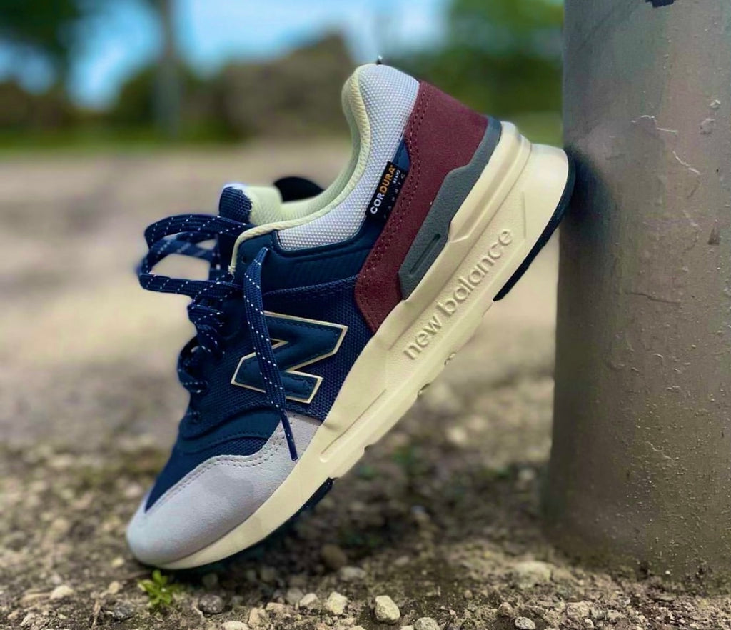 new Ba1an*e trainers navy nude maroon