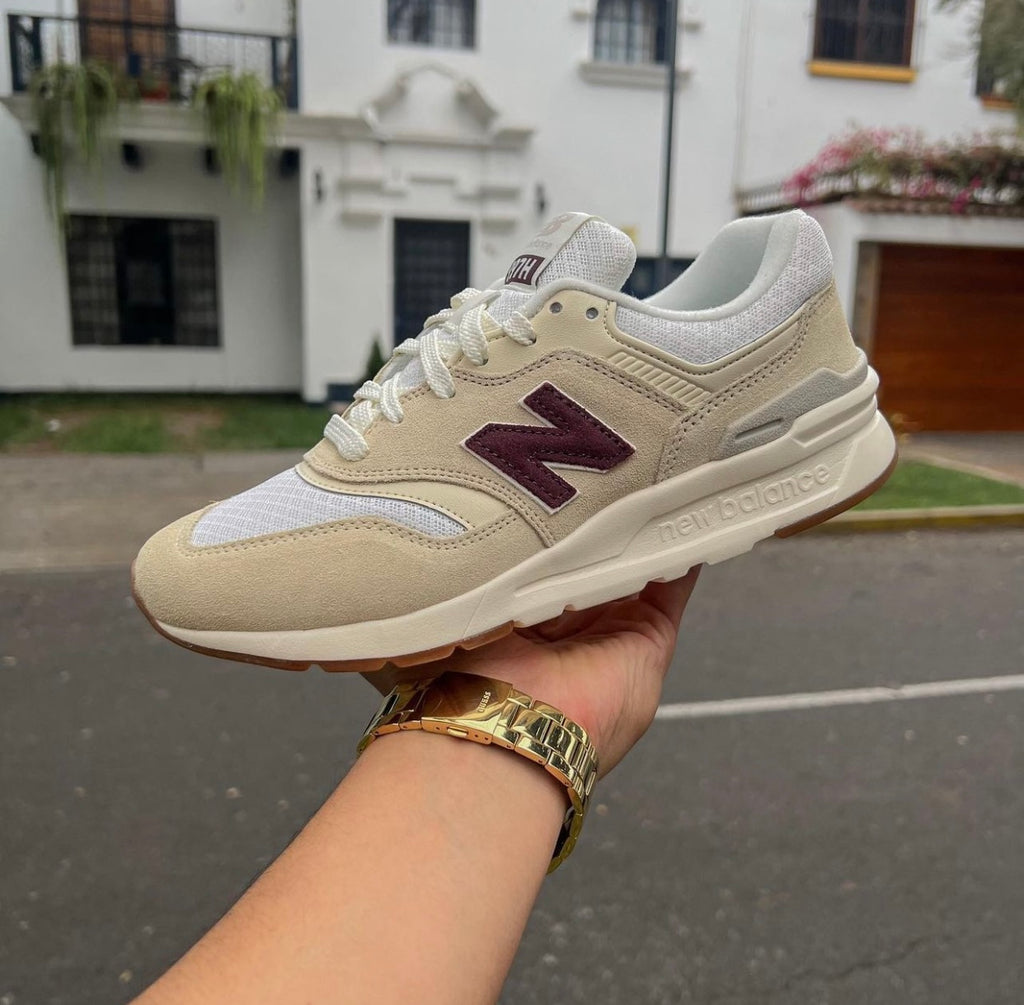 new Ba1an*e trainers maroon tan