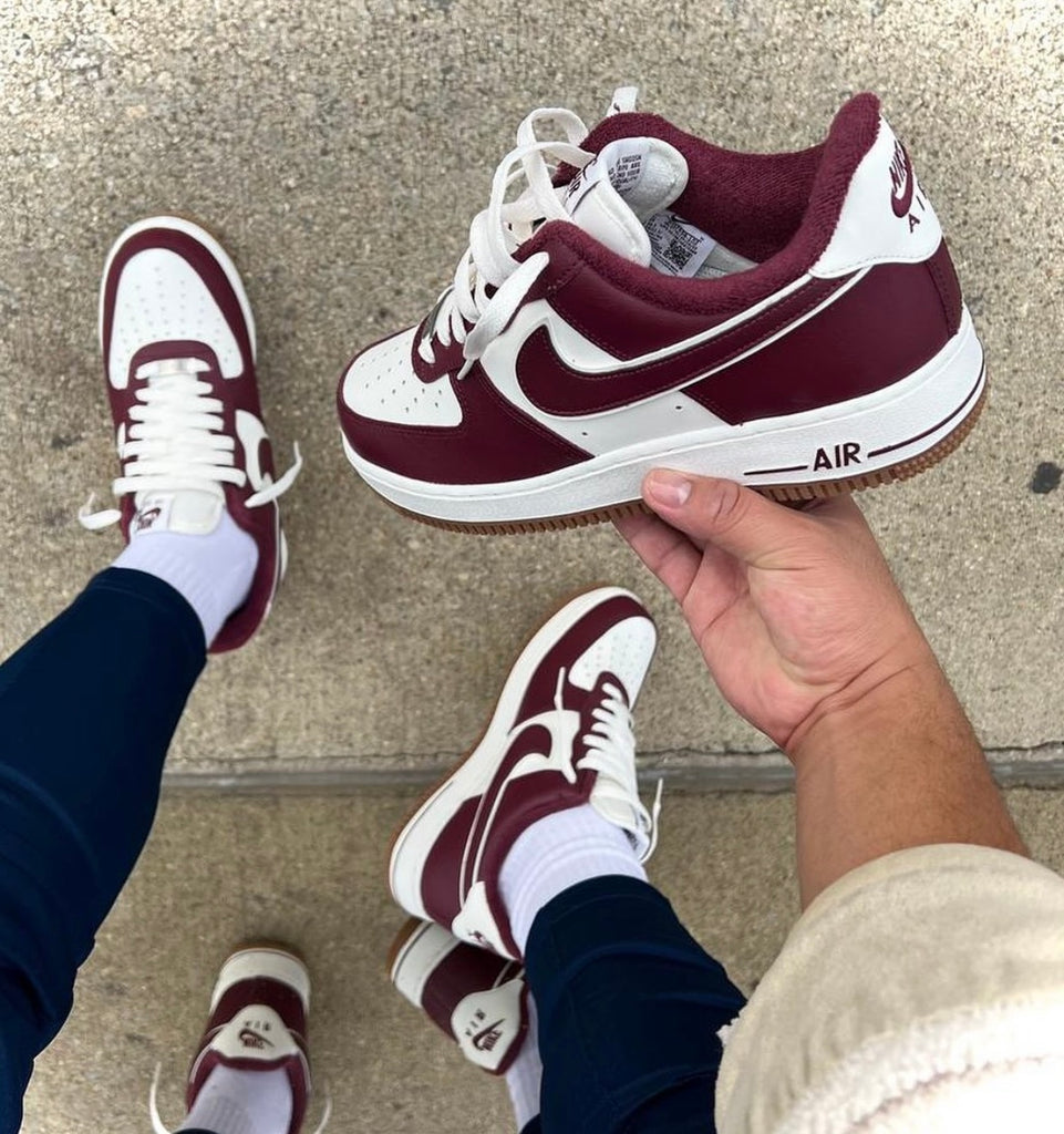 nike air force 1 white maroon gum botT0m